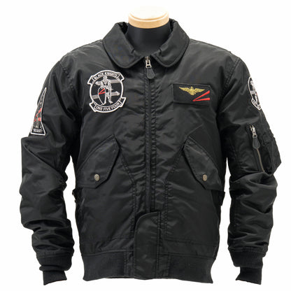 HTVA-2546W CWU-45/P BLACK KNIGHTS M/C NYLON JACKET