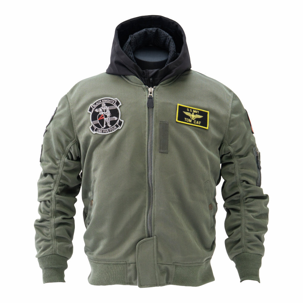 HTVA-2621S MA-1 BLACK KNIGHTS MESH M/C JAC