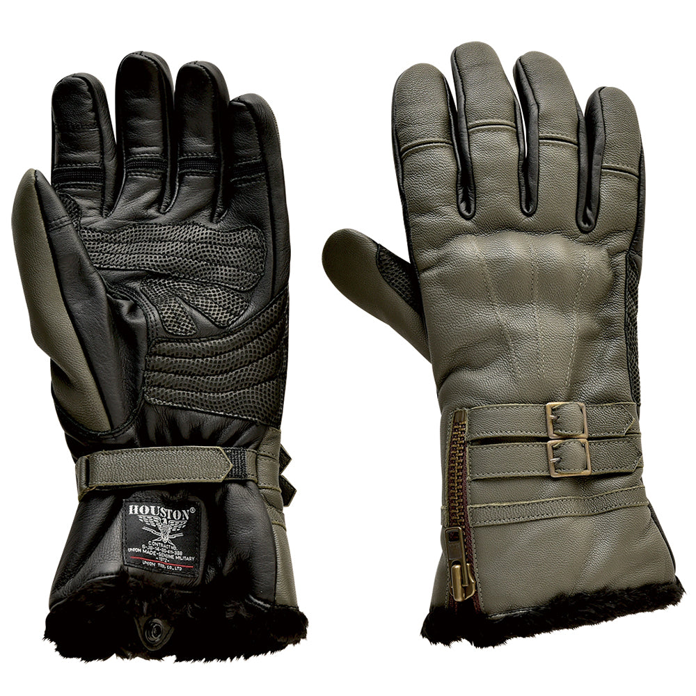 BLACK   KHAKI   BROWN   NAVY  HTVG-2211W B-3 TYPE LEATHER GLOVE